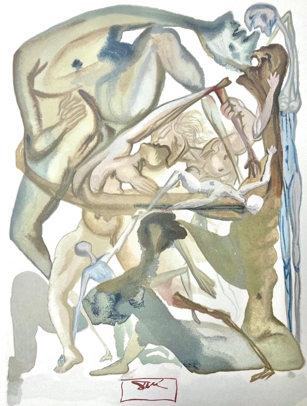 Salvador Dali, Hlle Xi (Field 189-200; Michler/Lpsinger 1039-1138), Die Gttliche Komdie, Signed,