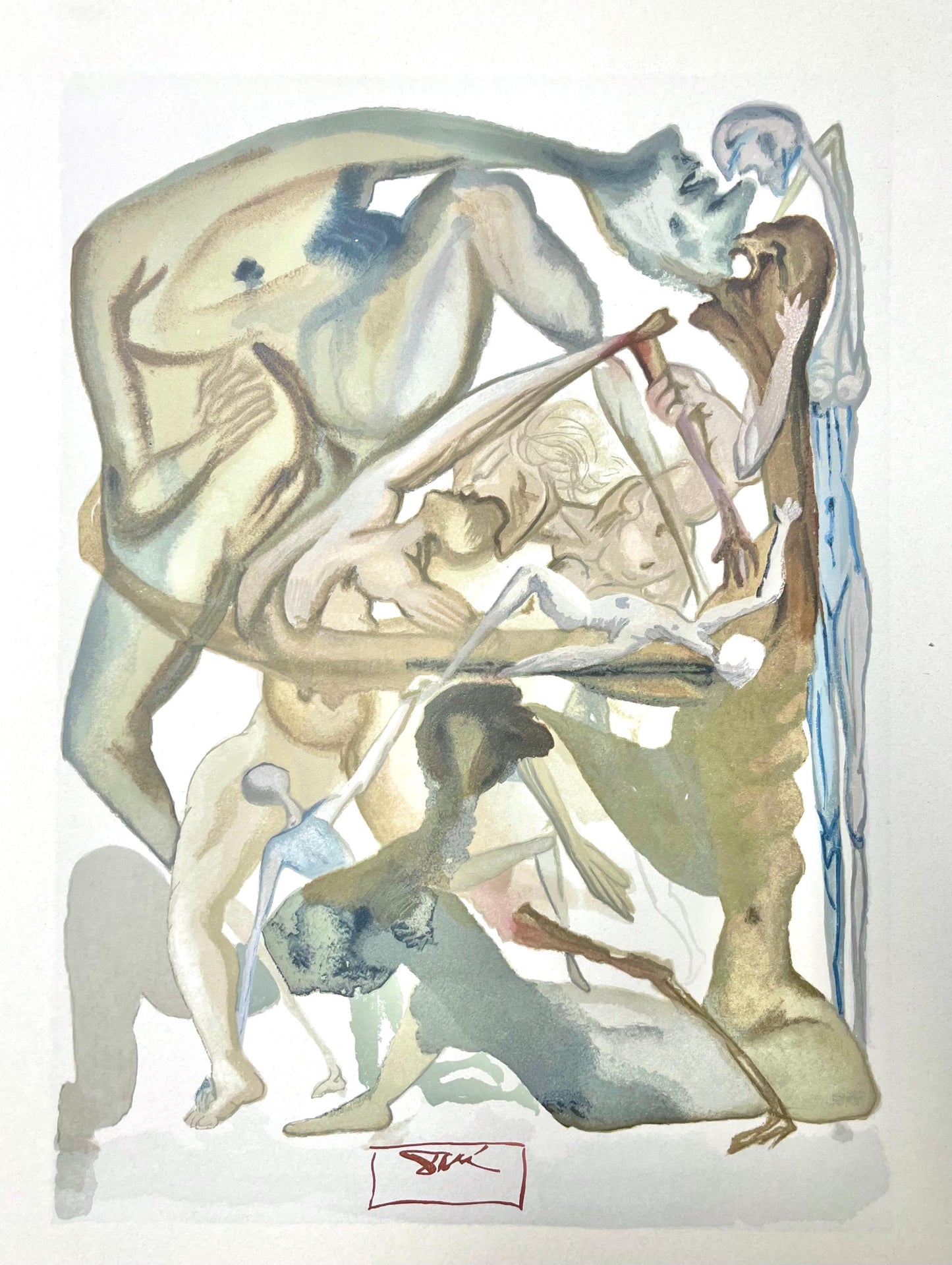 Salvador Dali, Hlle Xi (Field 189-200; Michler/Lpsinger 1039-1138), Die Gttliche Komdie, Signed,