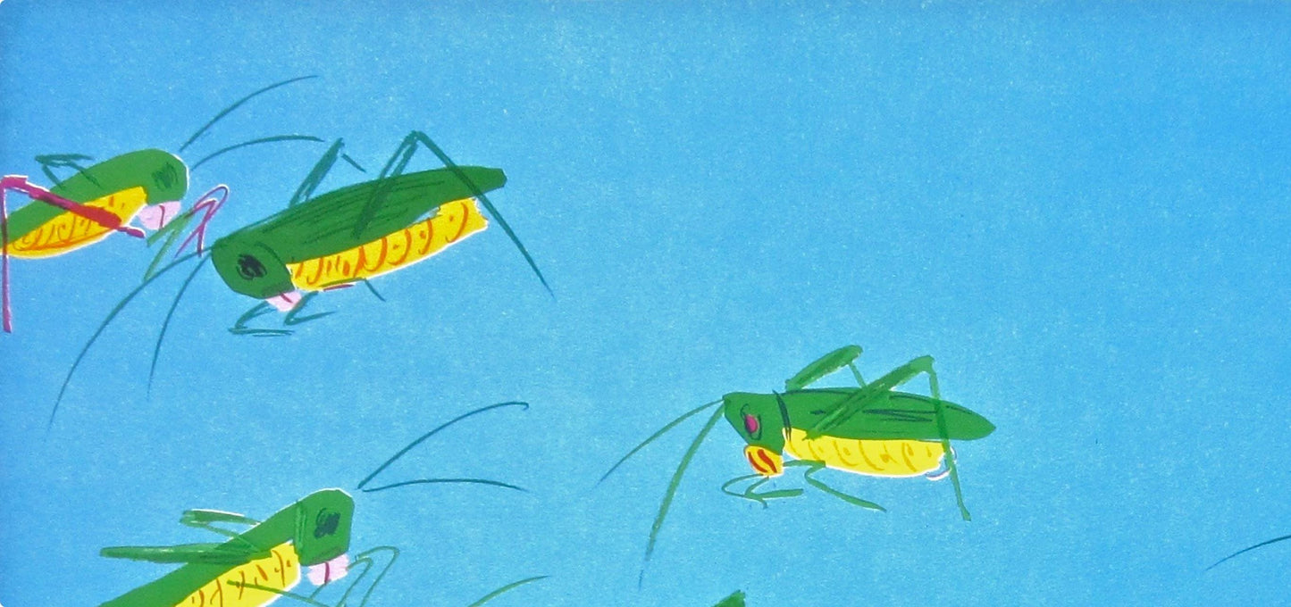 Walasse Ting ???, Lucky Grasshoppers, Lithograph