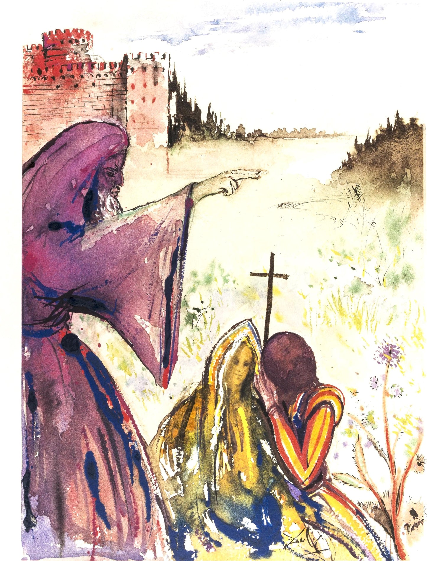 Salvador Dali, Composition (Michler/Lpsinger 1601), Romeo E Giulietta, Lithograph And Silkscreen