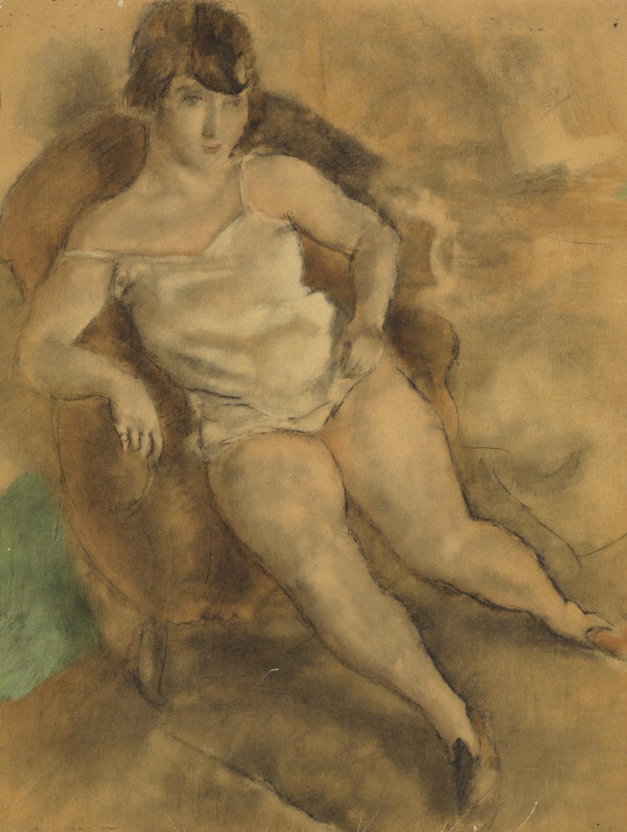 Jules Pascin, Femme Dans Un Fanteuil, Pascin, Lithograph