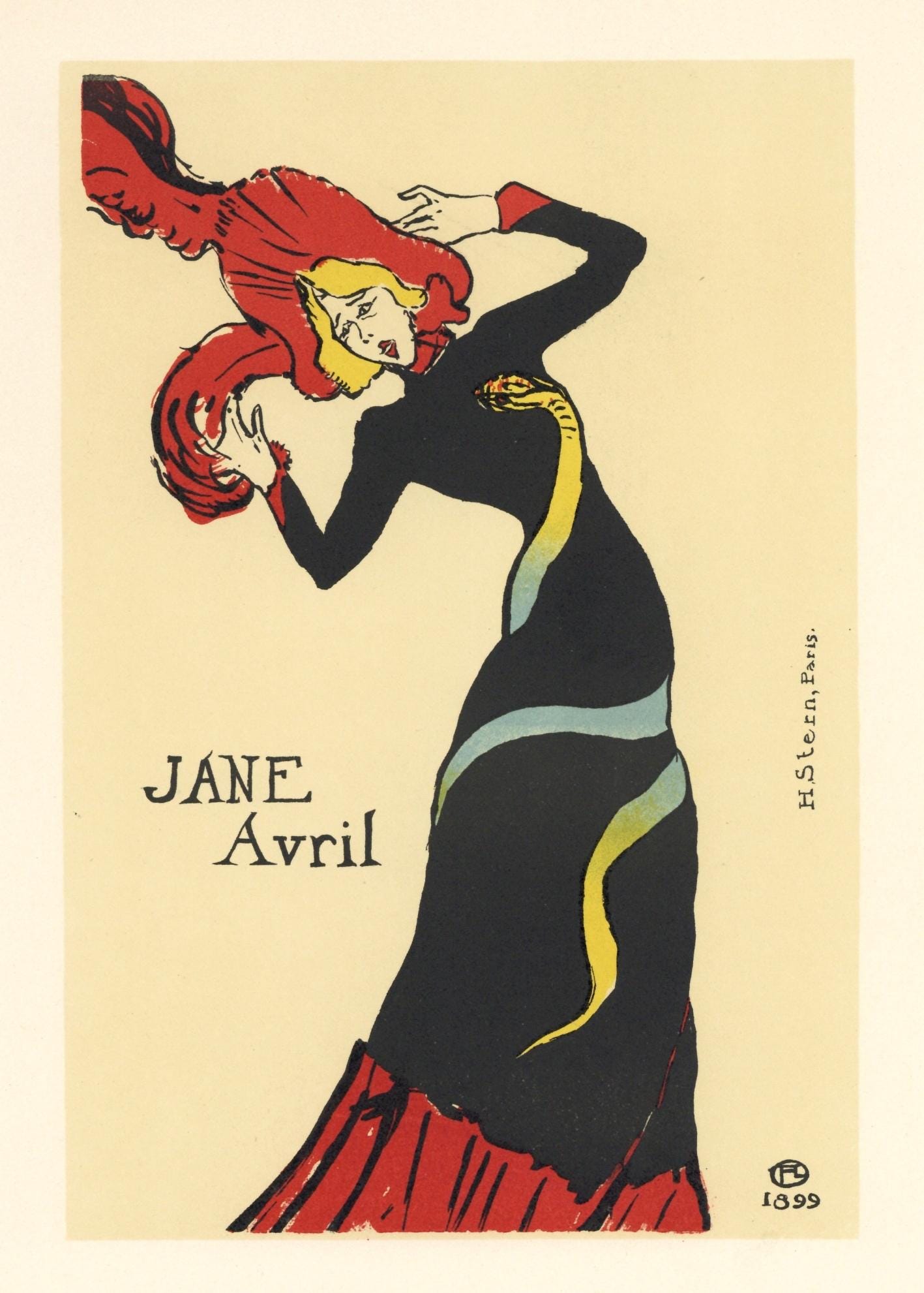 Henri De Toulouse-Lautrec, Jane Avril, Les Affiches De Toulouse-Lautrec, Lithograph