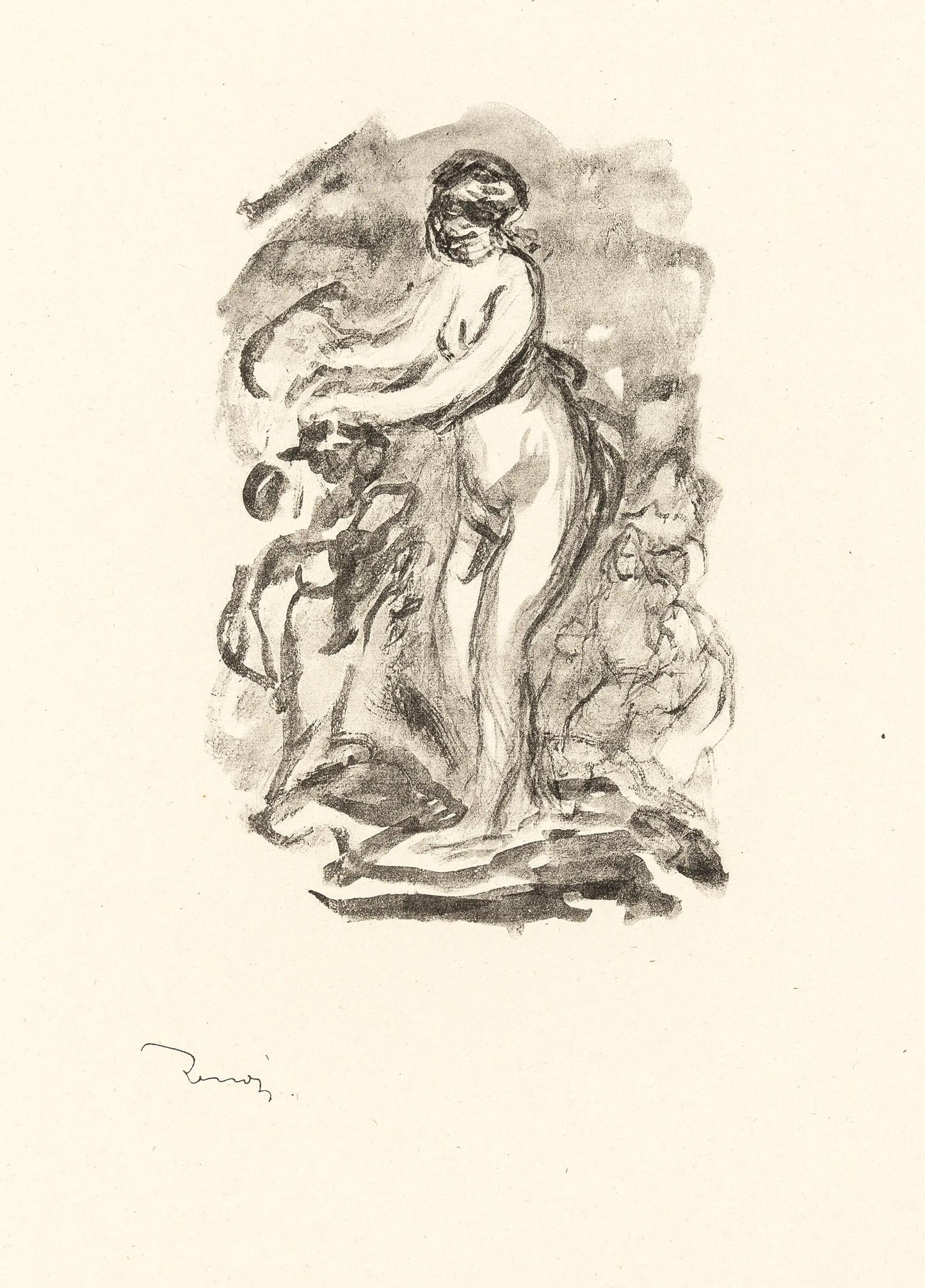 Pierre-Auguste Renoir, Femme Au Cep De Vigne, Les Lithographies De Renoir, Lithograph