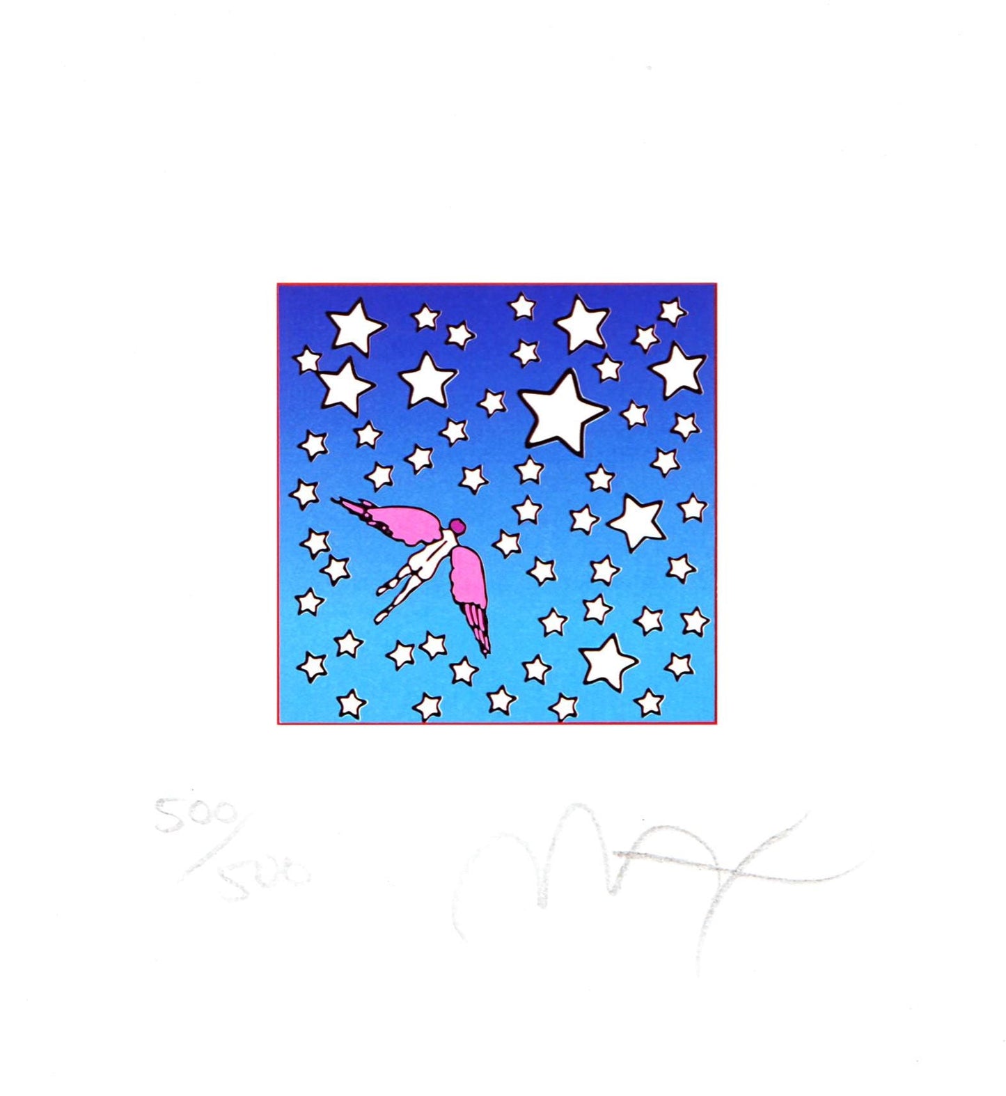 Peter Max, Winged Flyer In Space, Hand Signed, Official Lithograph