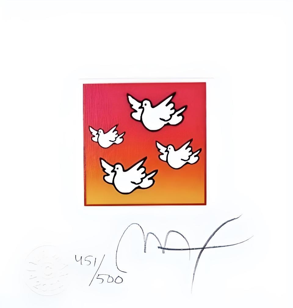 Peter Max, Flying Doves, Hand Signed, Official Lithograph
