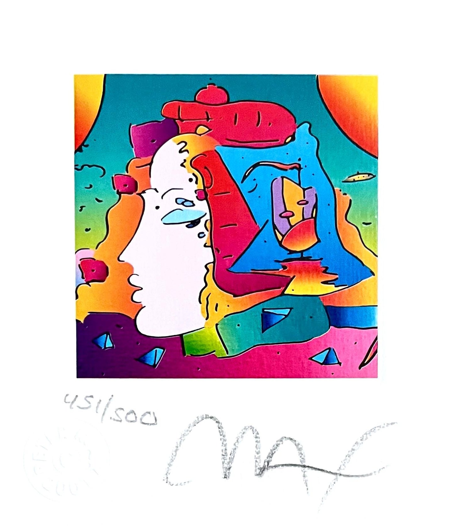 Peter Max, Cosmic Profile, Hand Signed, Official Lithograph
