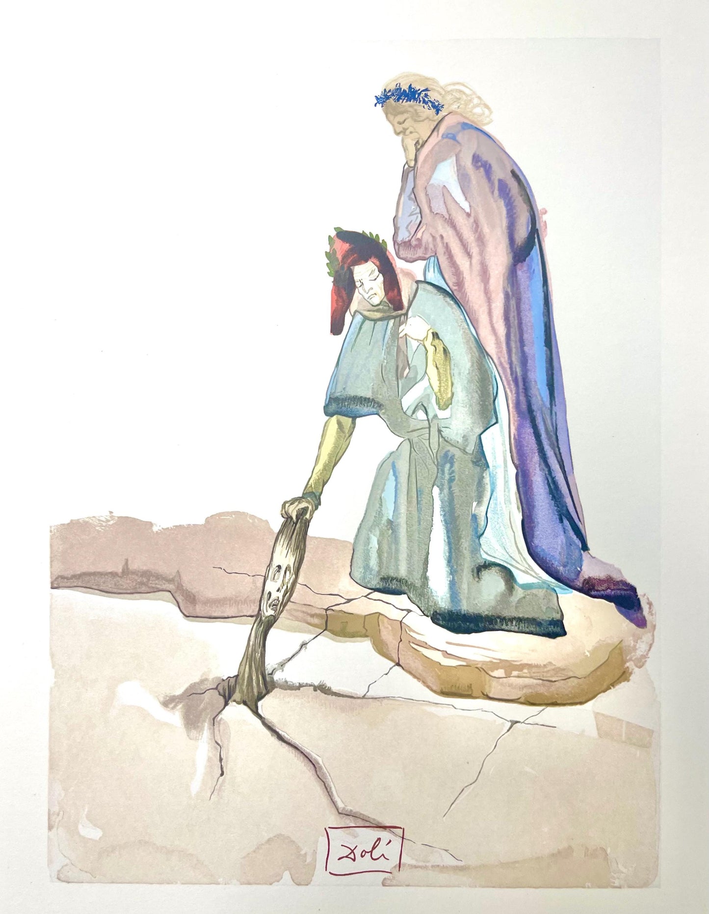 Salvador Dali, Hlle Xxxii (Michler/Lpsinger 1039-1138; Field 189-200), Die Gttliche Komdie, Signed,