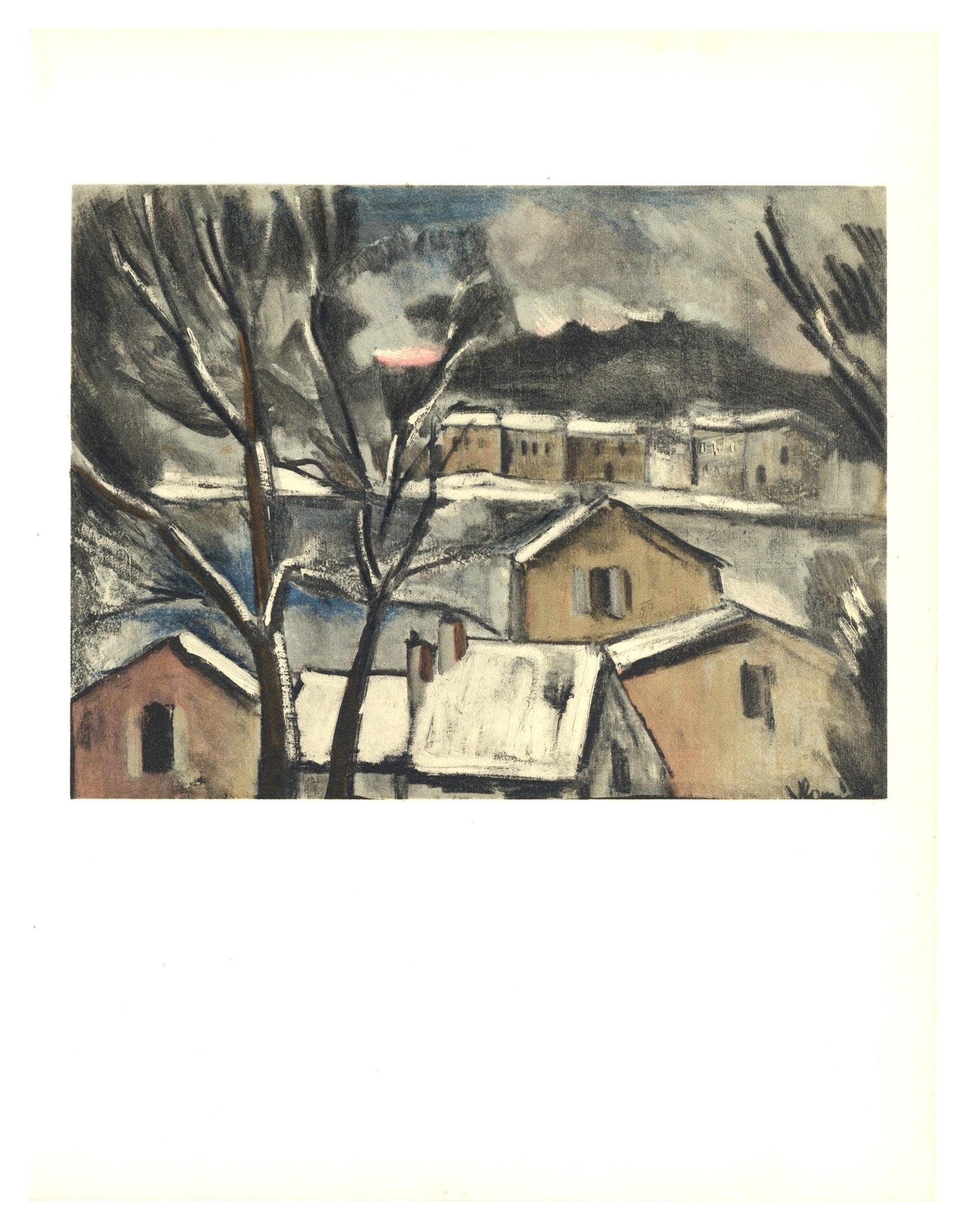 Maurice De Vlaminck, Paysage D'Hiver, Vlaminck, Signed, Lithograph