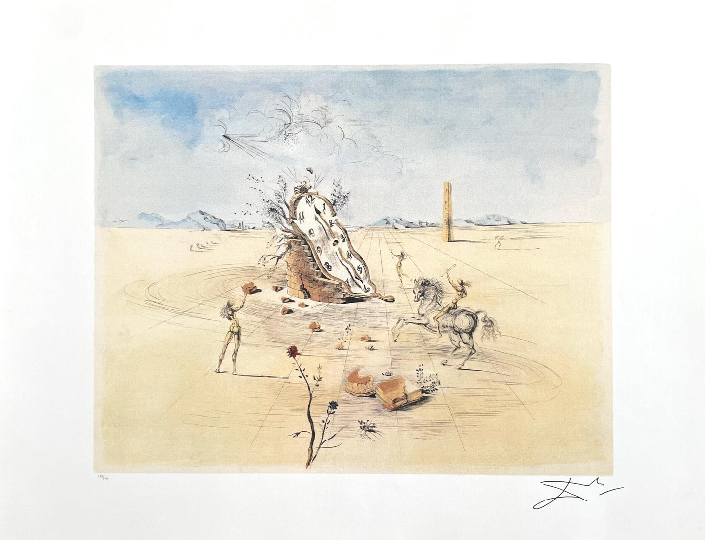 Salvador Dali, Le Cavalier Cosmique, Signed, Offset Lithograph