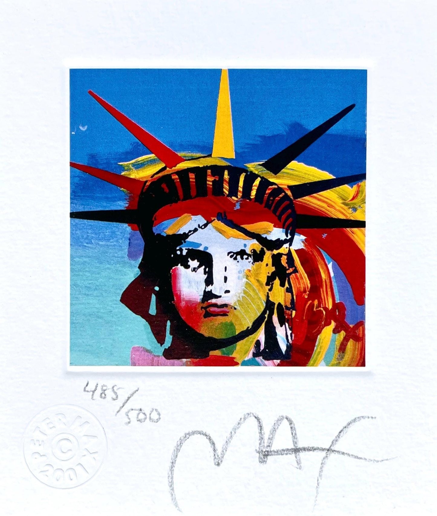 Official Lithograph - Peter Max - Liberty Head III - Hand Signed
