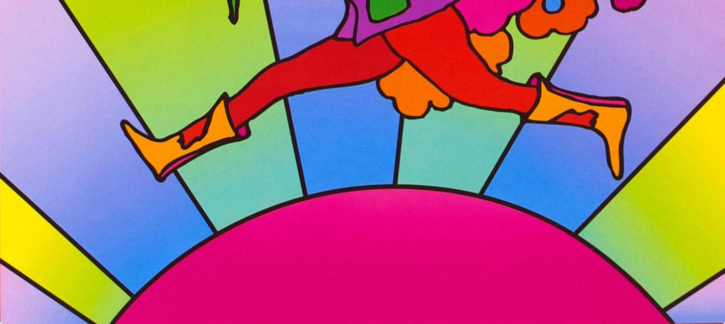 Official Lithograph - Peter Max - Flower Jumper over Sunrise - Version II - Hand Signed