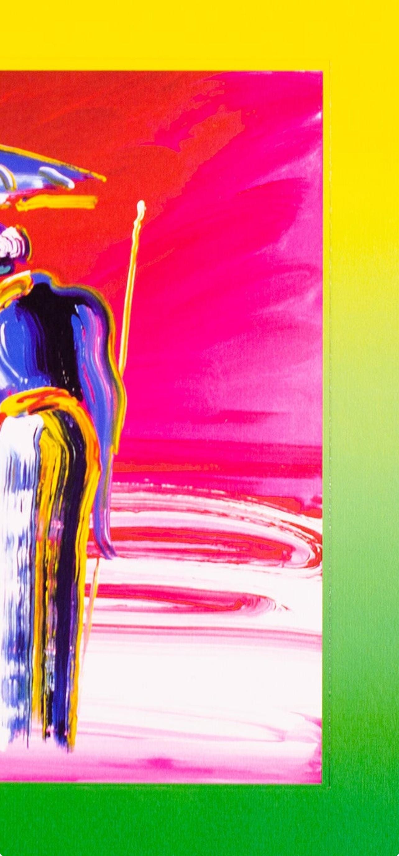 Peter Max, Sage With Umbrella And Cane On Blends, Hand Signed, Official Lithograph