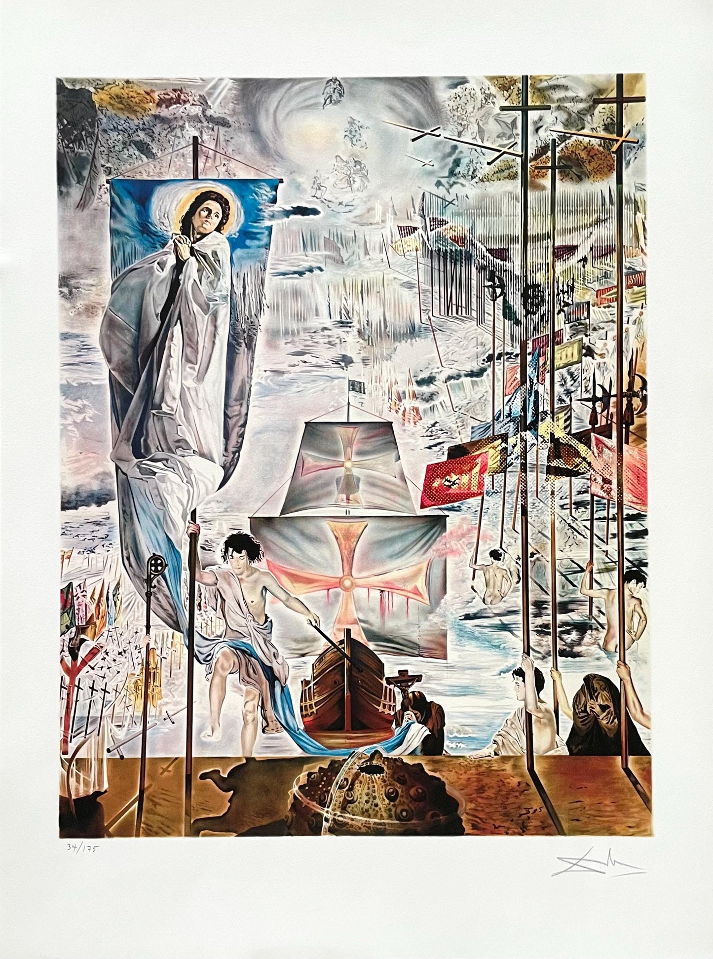 Salvador Dali, La Dcouverte De L'Amrique Par Christophe Colomb, Fac-Smile Signed, Archival Pigment