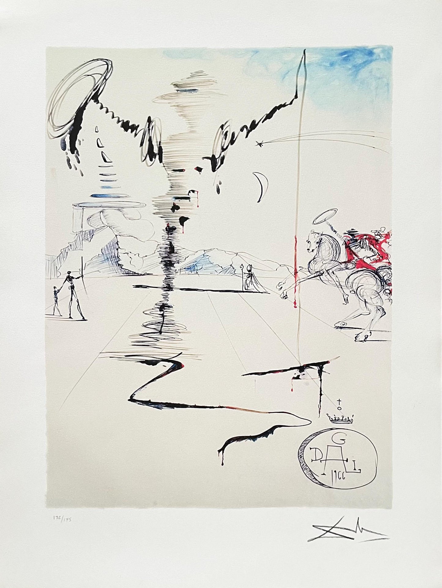 Salvador Dali, Don Quichotte Sur Un Paysage Infini, Signed, Archival Pigment Print