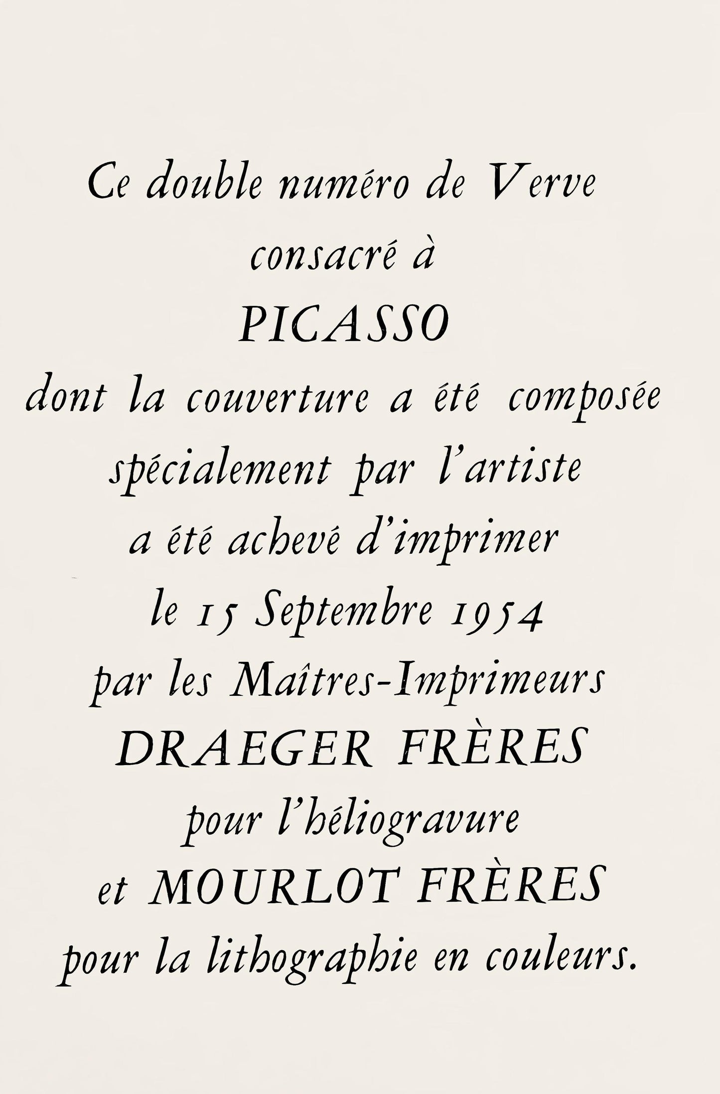 Lithograph - Pablo Picasso - Composition - La Comdie Humaine - Verve - Revue Artistique et Littraire