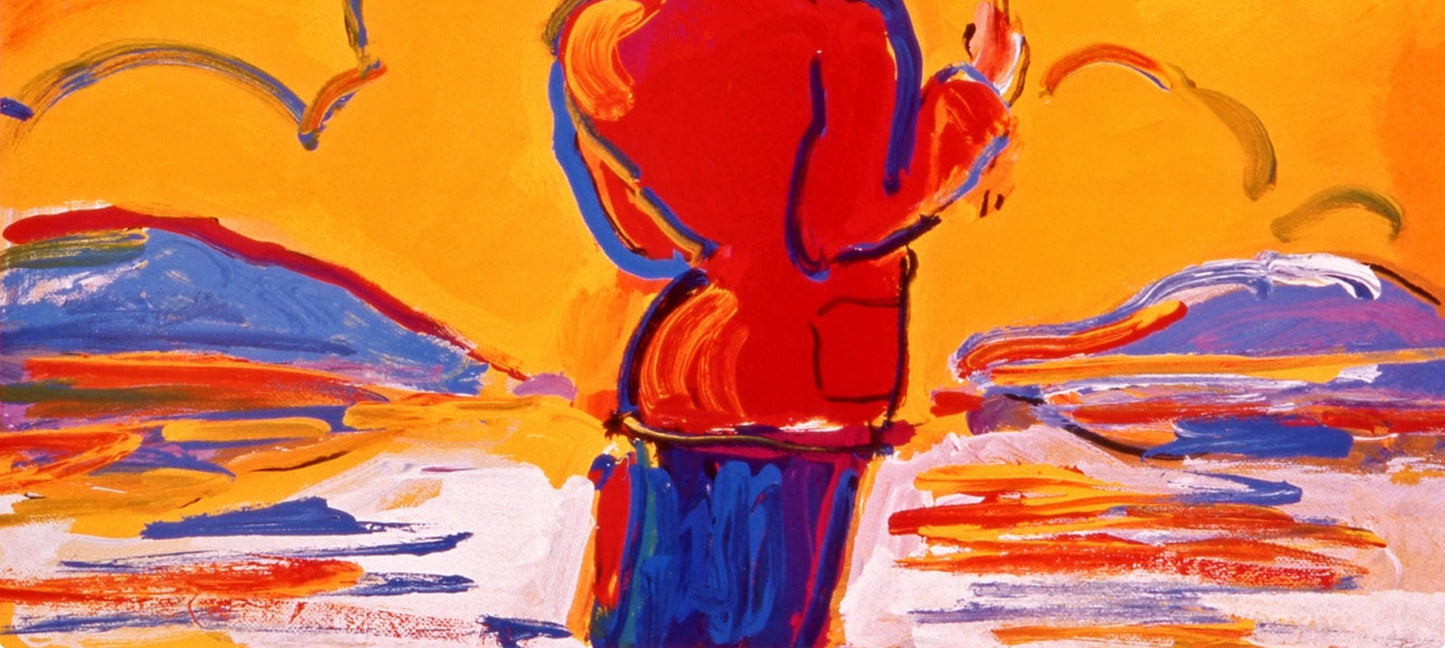 Peter Max, Umbrella Man At Sea, 2000, Hand Signed, Official Edition Offset Lithograph