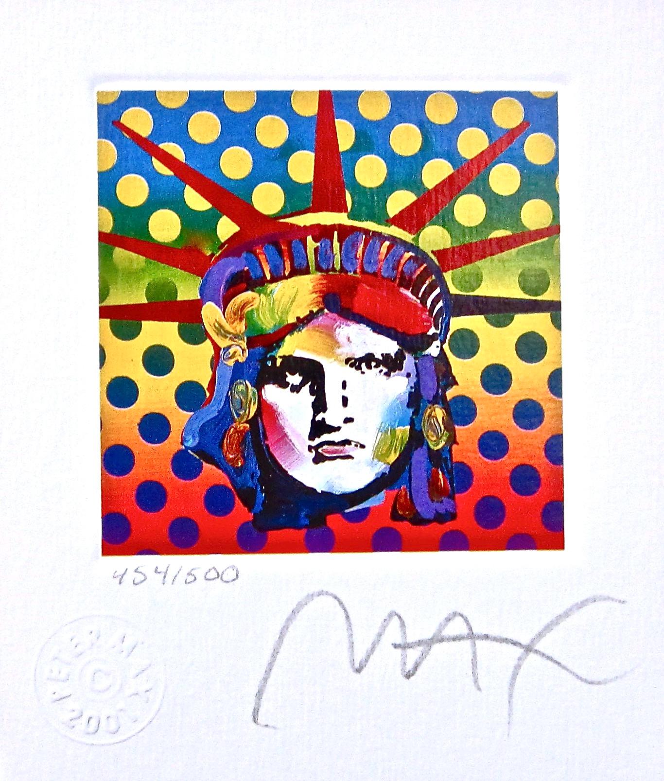 Official Lithograph - Peter Max - Liberty Head V - Hand Signed
