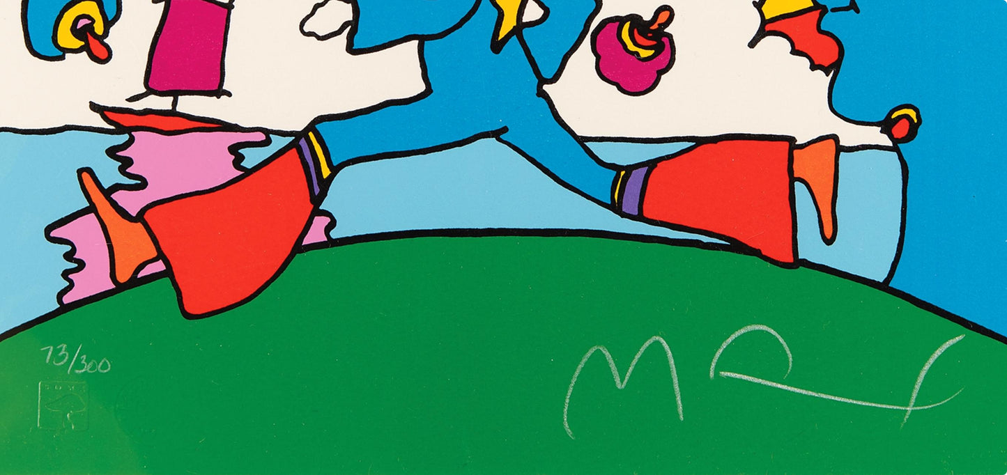 Official Lithograph - Peter Max - Cosmic Runner - Retro Suite I - Hand Signed