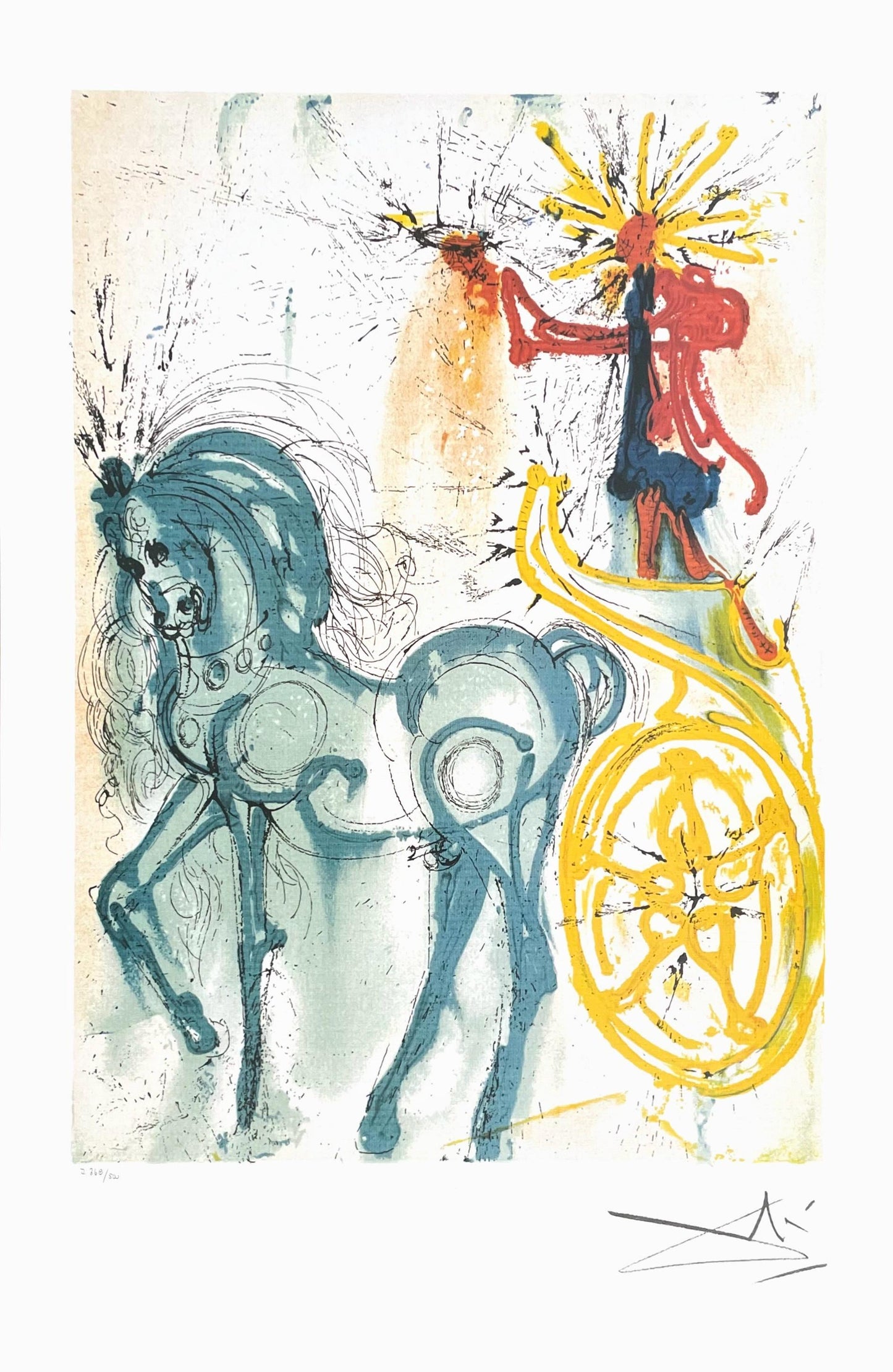 Salvador Dali, Le Cheval De Triomphe, Signed, Offset Lithograph