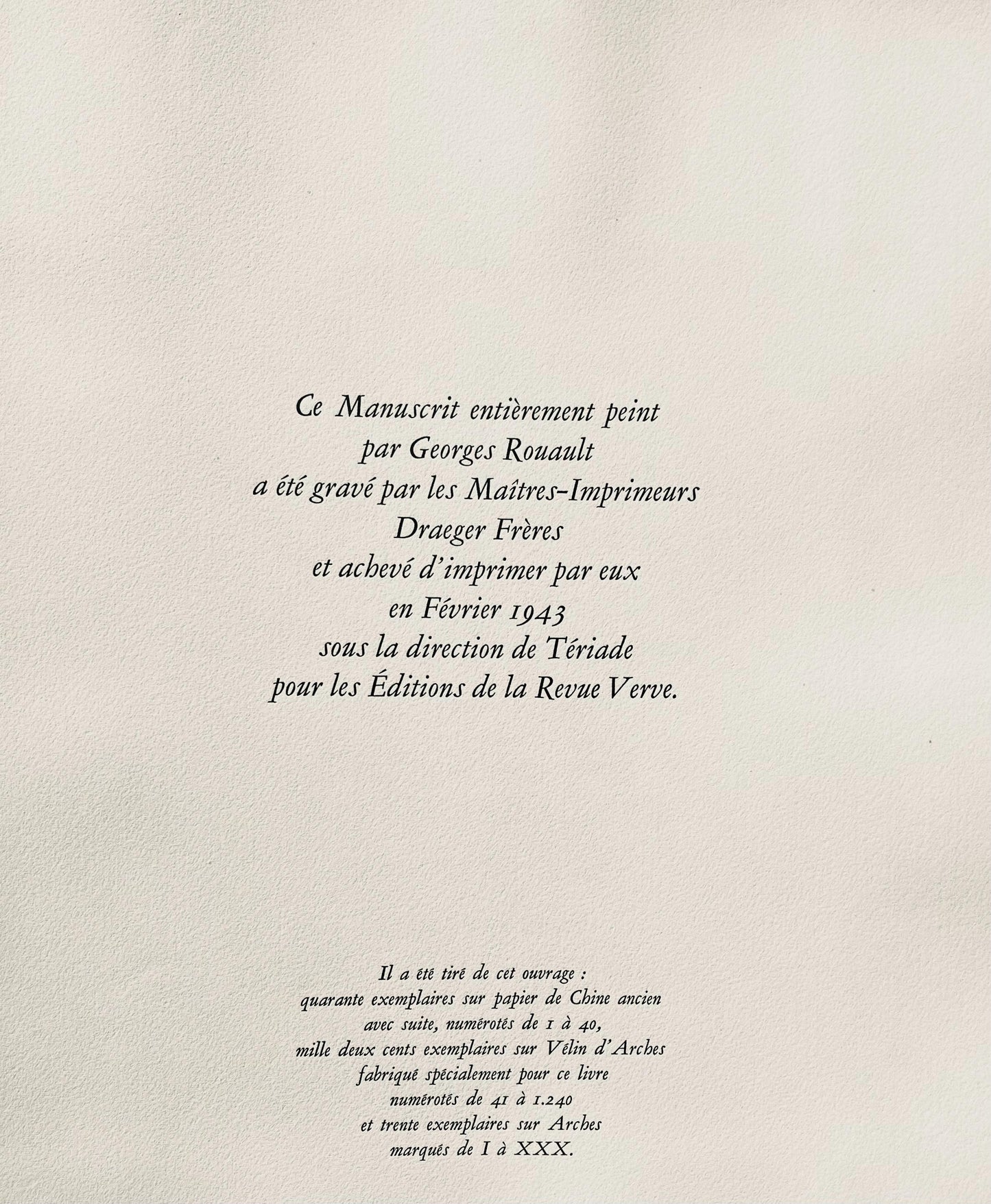 Georges Rouault, Pierrot Blanc, Divertissement, Ditions De La Revue Verve, Lithograph