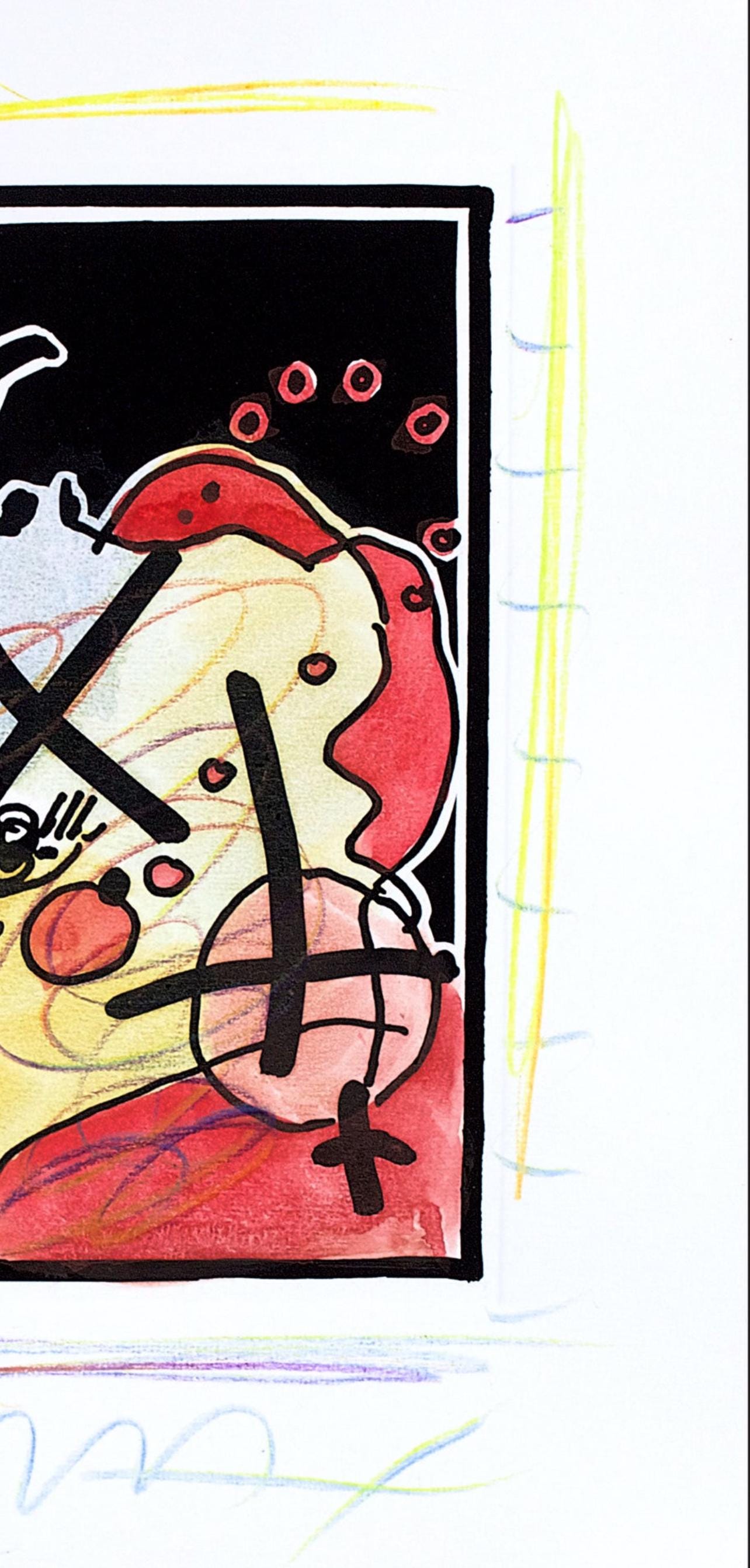 Peter Max, Profile, Black And White Series, Hand Signed, Official Edition Mixed Media