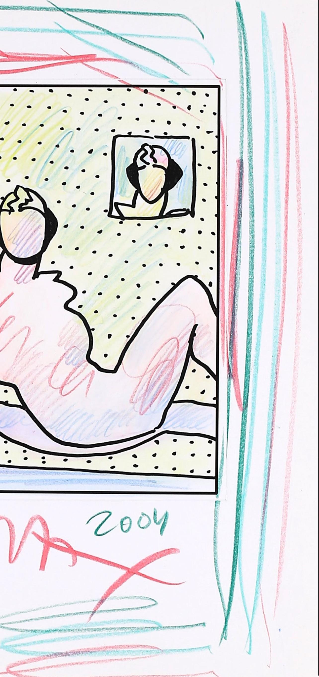 Official Edition Mixed Media - Peter Max - Neo Pop Series: Neo R2F83 - Black and White Series -