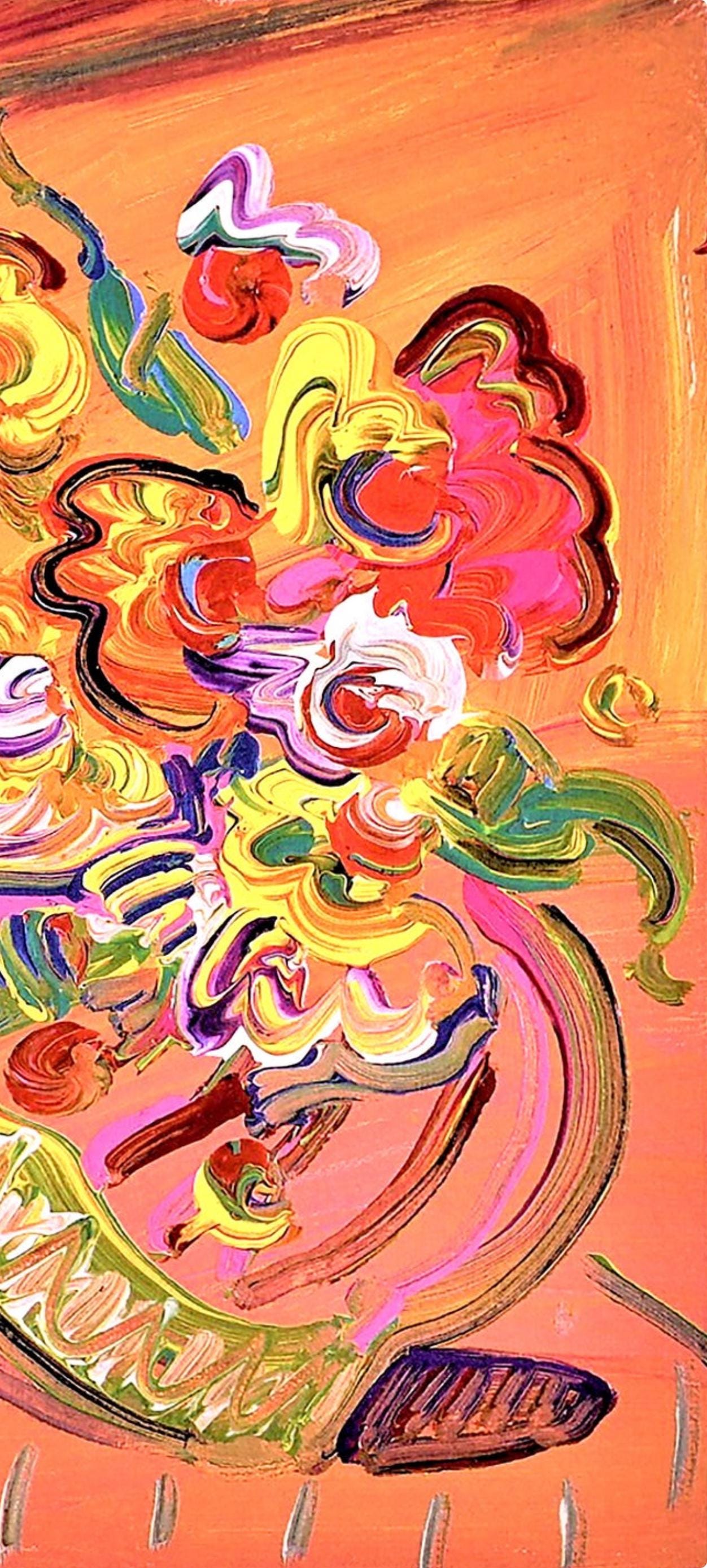 Official Lithograph - Peter Max - Vase of Flowers XI - Hand Signed