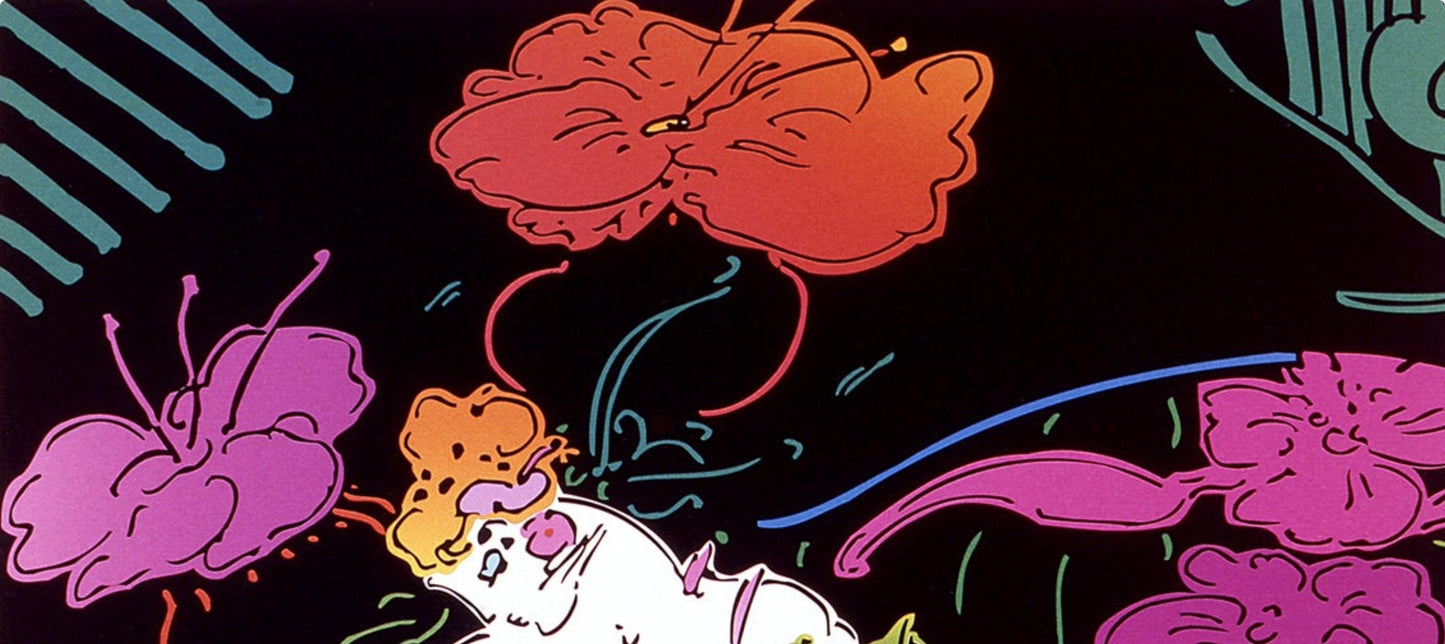 Peter Max, Lady With Floating Flowers, Hand Signed, Official Lithograph