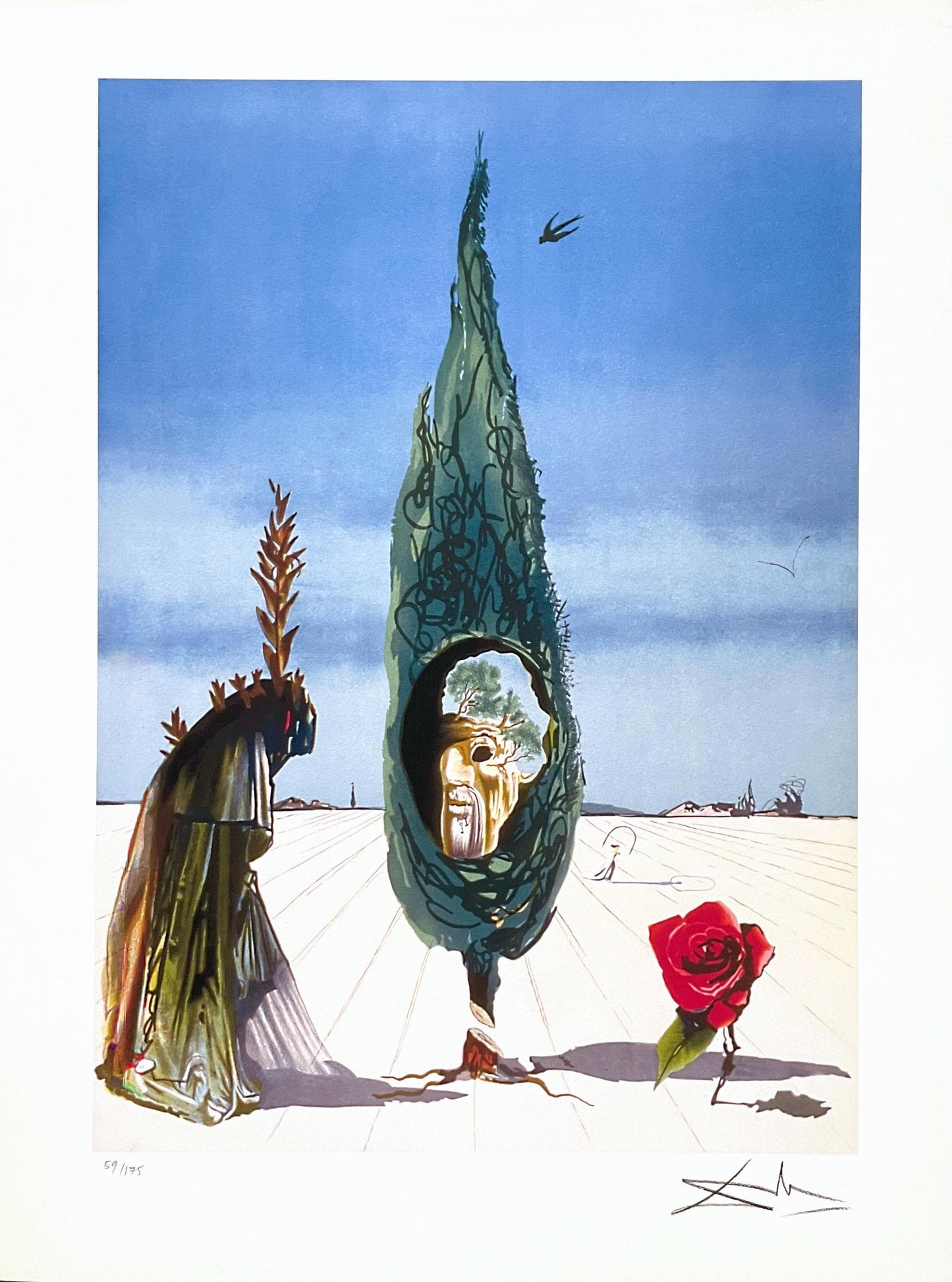 Salvador Dali, L'Nigme De La Rose (Mort), Signed, Archival Pigment Print