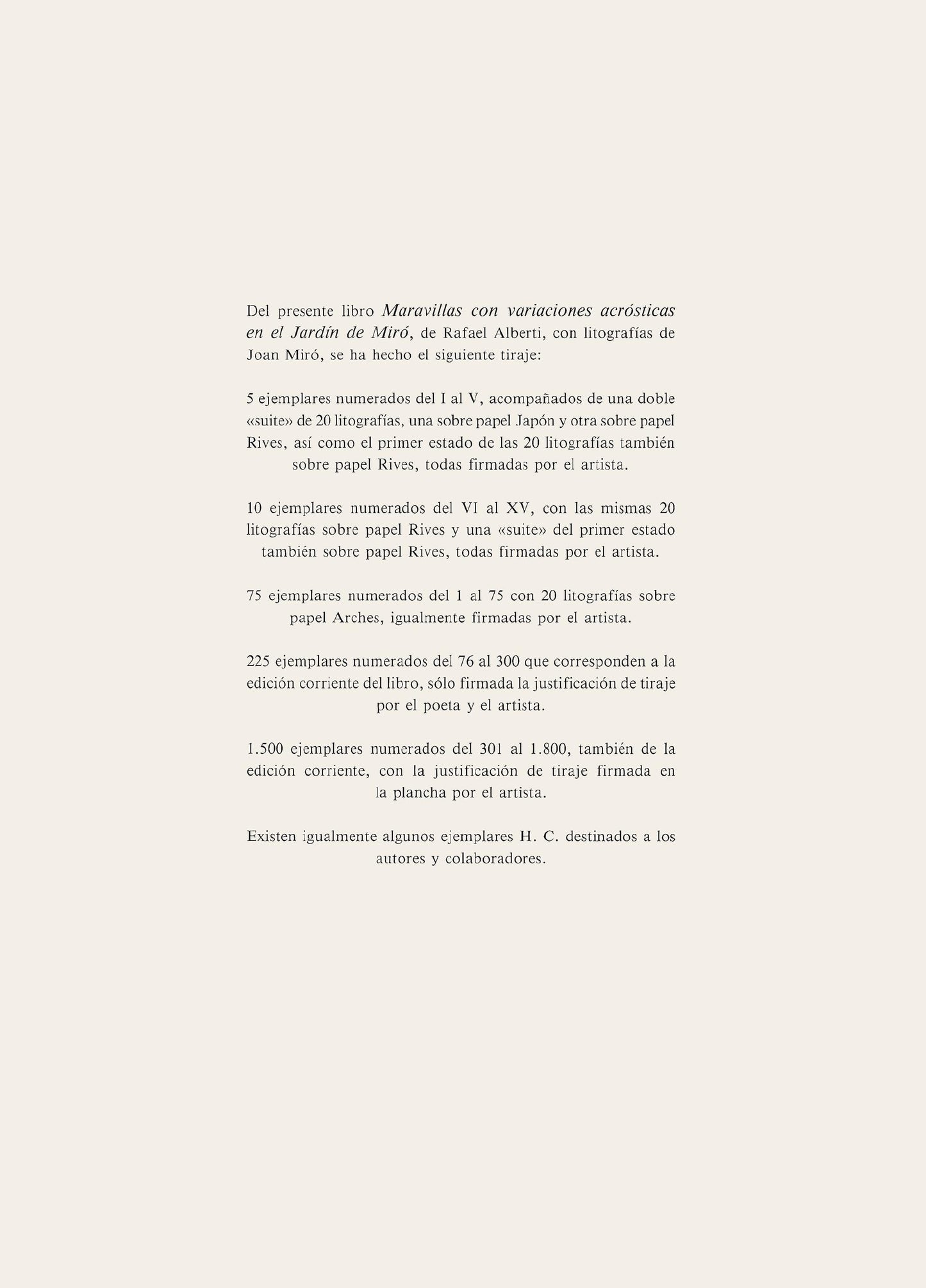 Joan Miro, Composition (Mourlot, 1051-1072), Maravillas Con Variaciones Acrsticas En El Jardn De