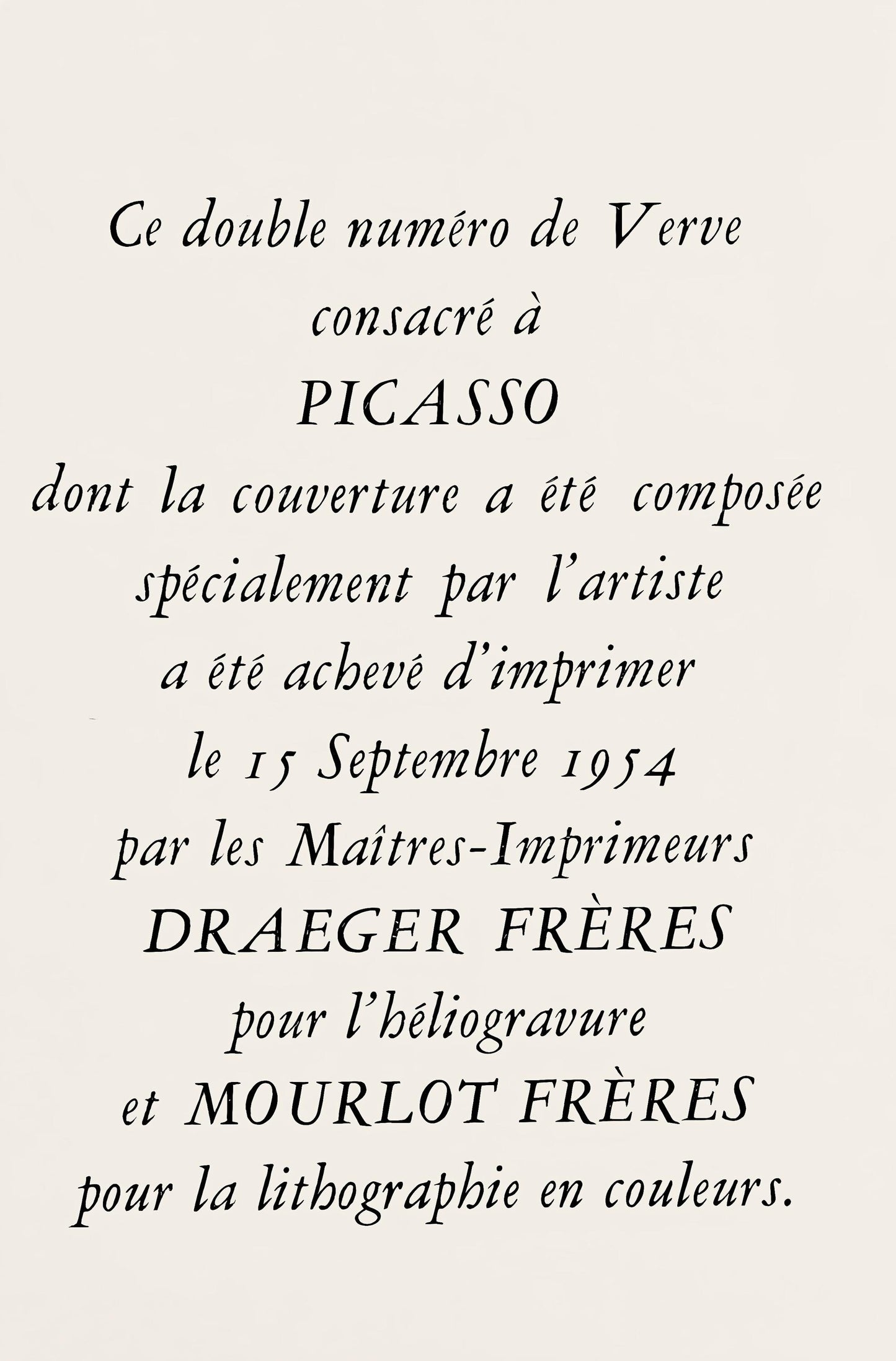 Pablo Picasso, Composition, La Comdie Humaine, Verve, Revue Artistique Et Littraire, Lithograph