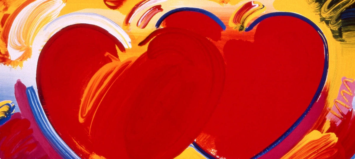 Peter Max, Two Hearts As One, 2000, Hand Signed, Official Edition Offset Lithograph