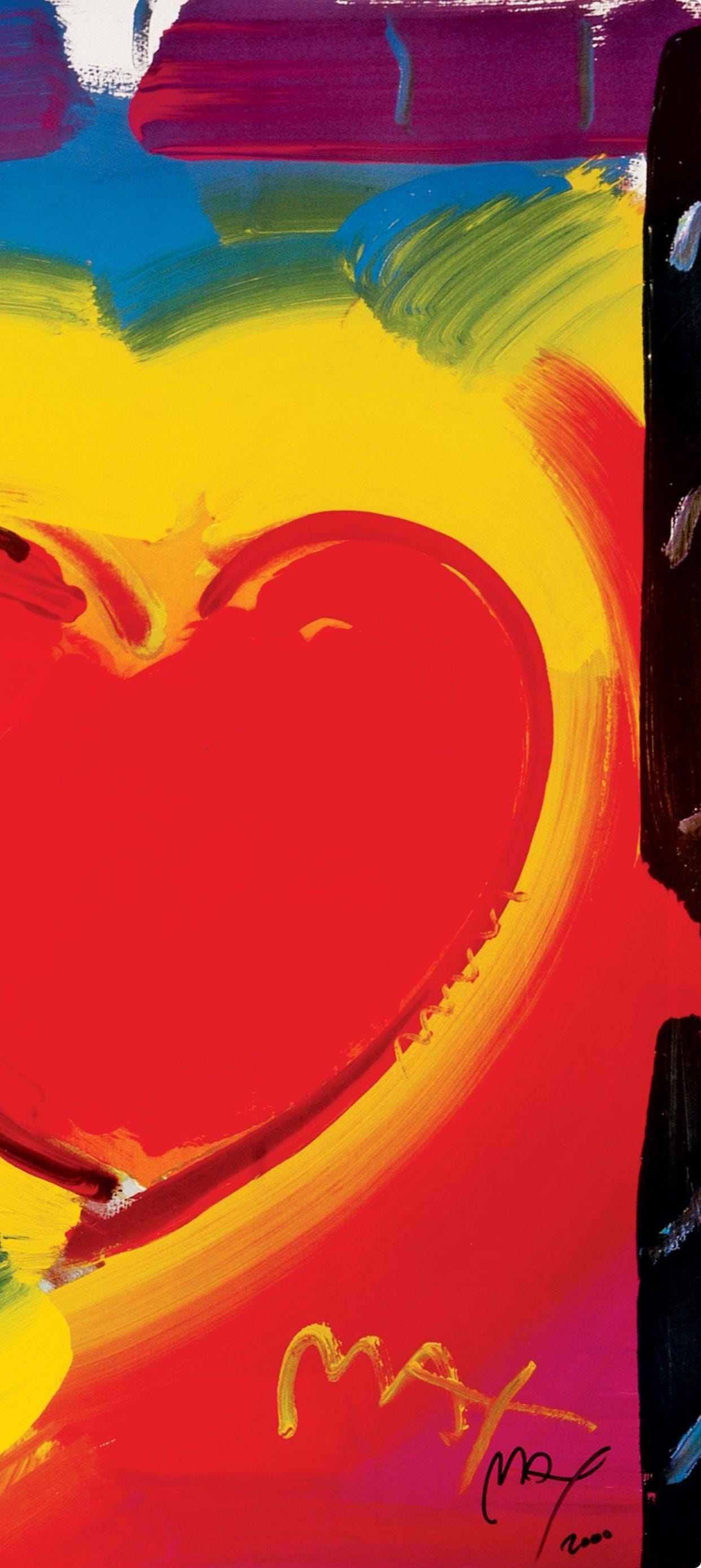 Peter Max, Valentine Heart, 2000, Hand Signed, Official Edition Offset Lithograph