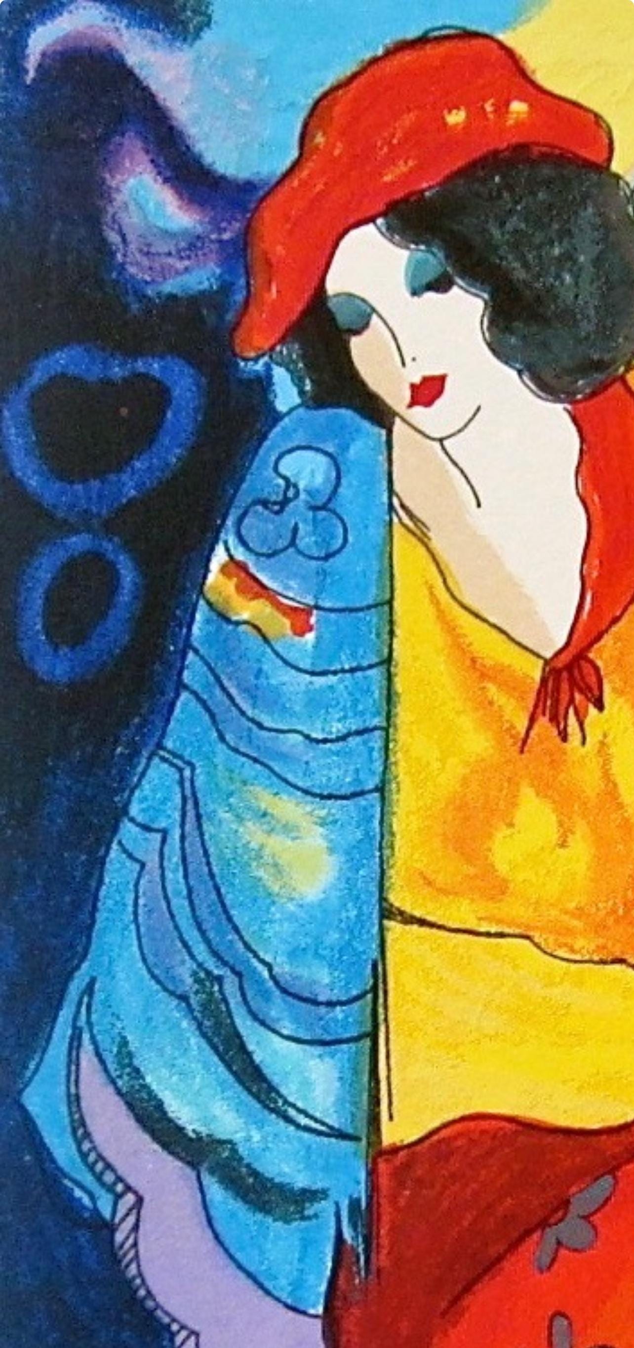 Itzchak Tarkay, Blue Mood, Signed, Silkscreen