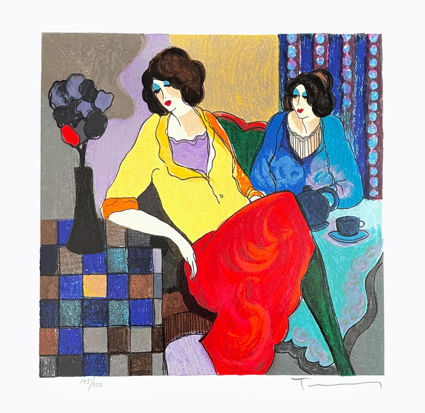 Itzchak Tarkay, Sisters, Signed, Silkscreen