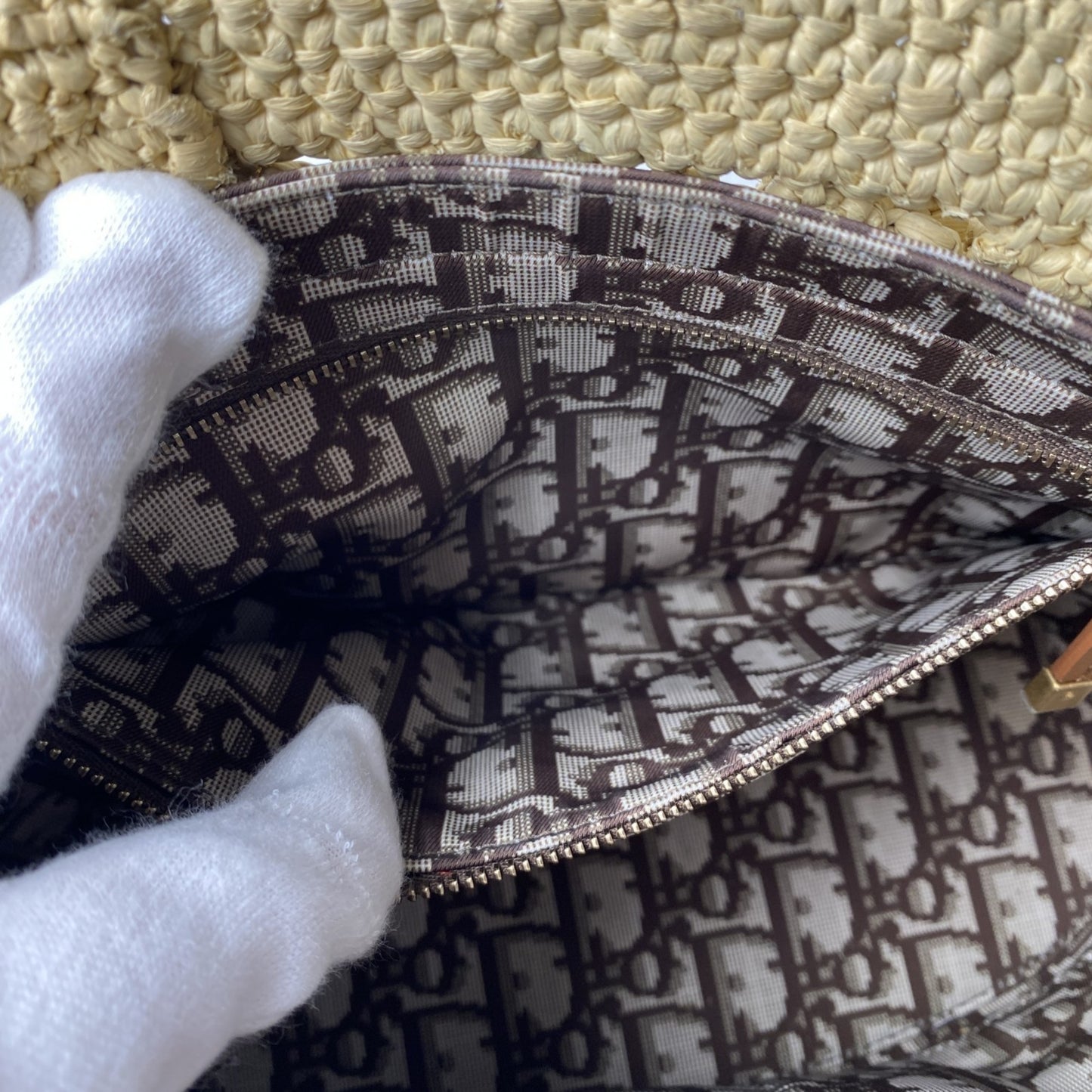 Christian Dior Shoulder Raffia Bag