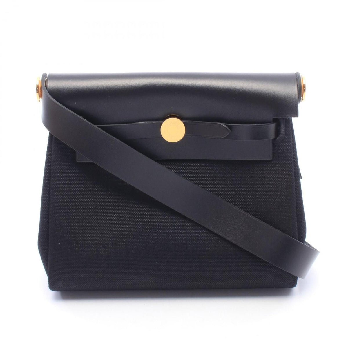 HERMES Handbag Shoulder Bag Canvas Leather