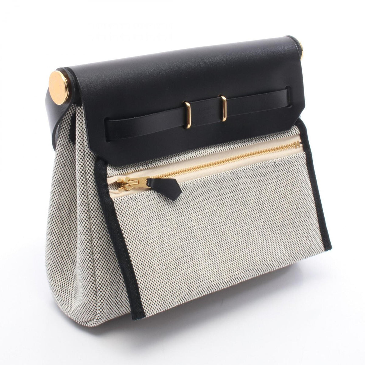 HERMES Handbag Shoulder Bag Canvas Toile H