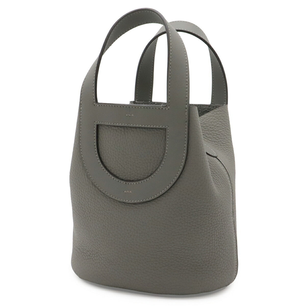 HERMES Tote Bag Taurillon Clemence Leather Swift Leather