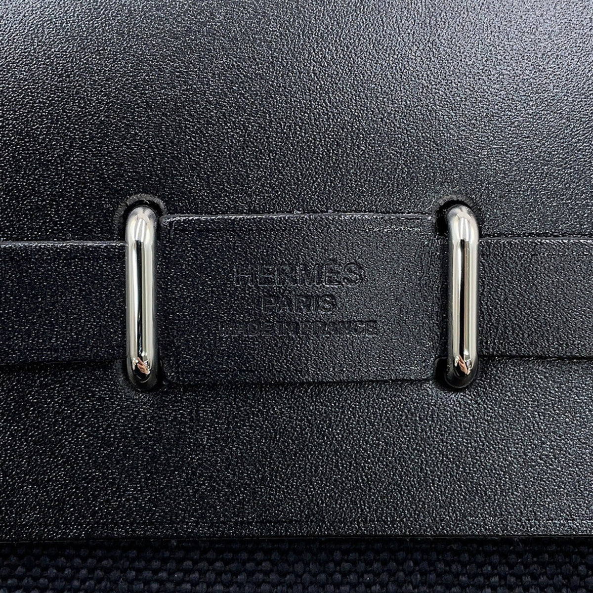 HERMES Shoulder Bag Toile H Leather