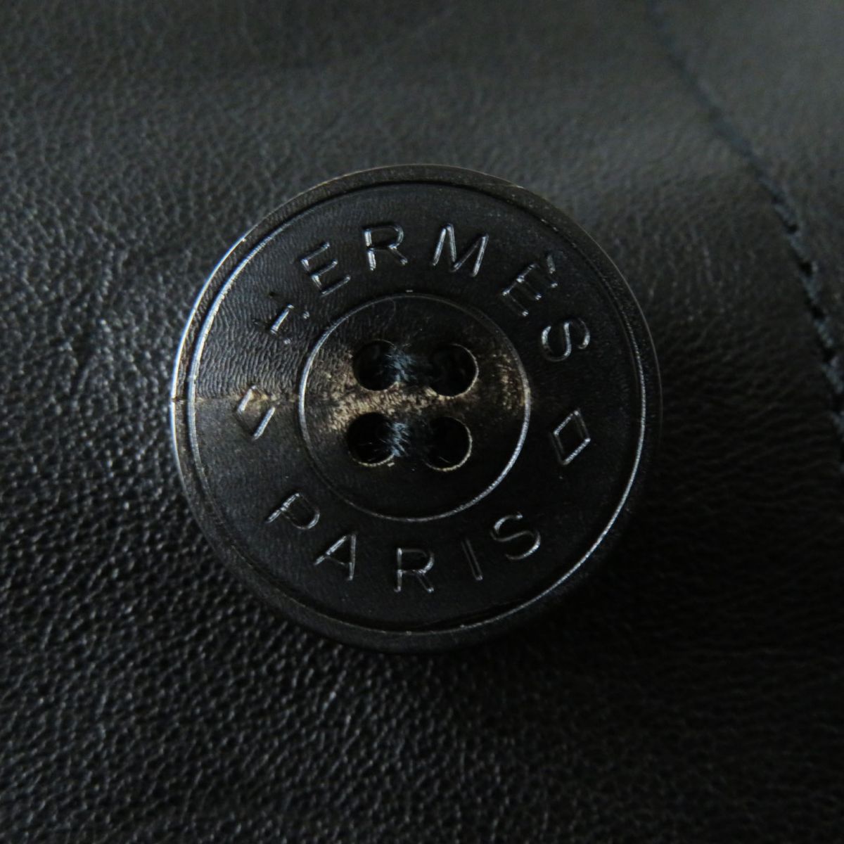 Hermes Vest Lamb Leather Black Women 36