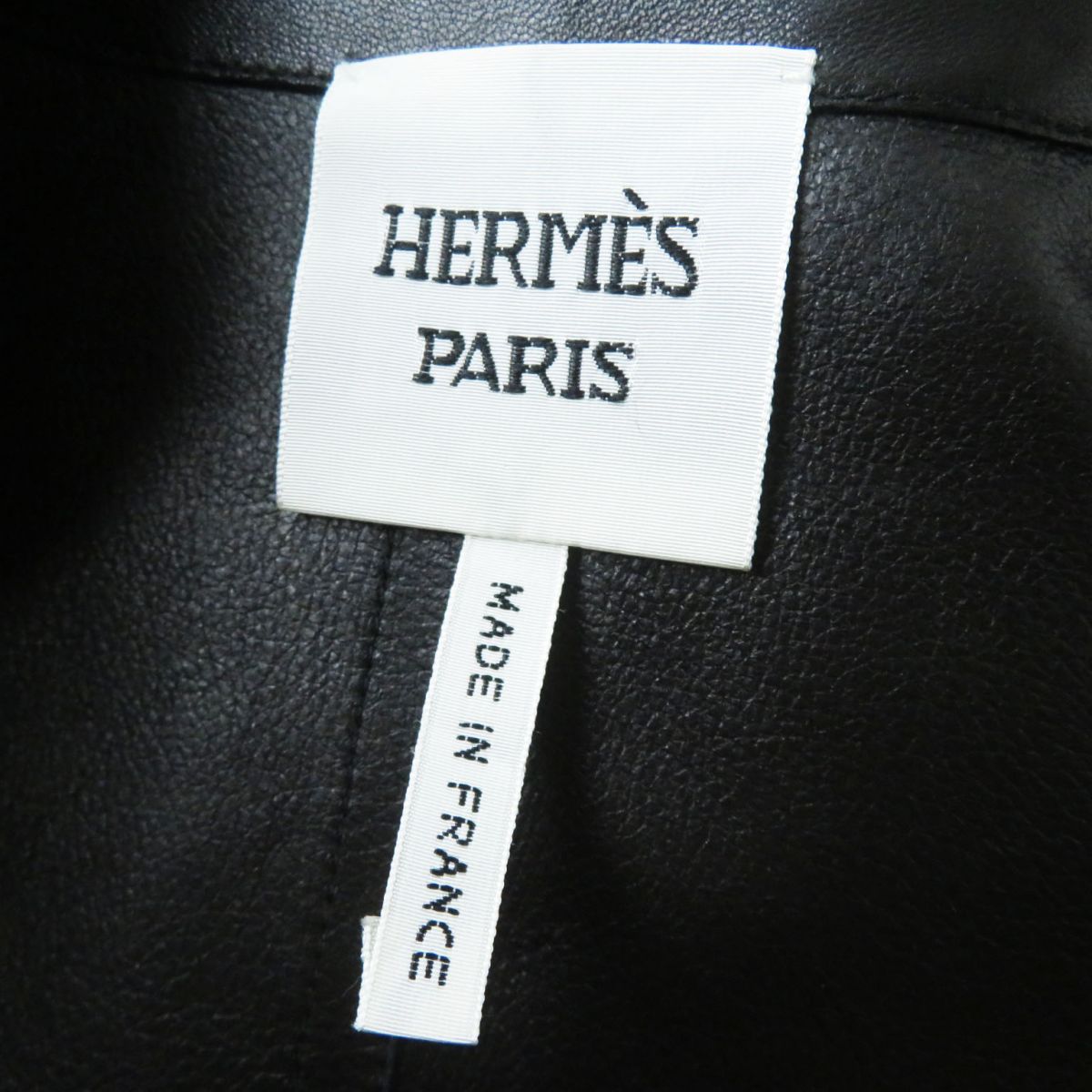 Hermes Vest Lamb Leather Black Women 36