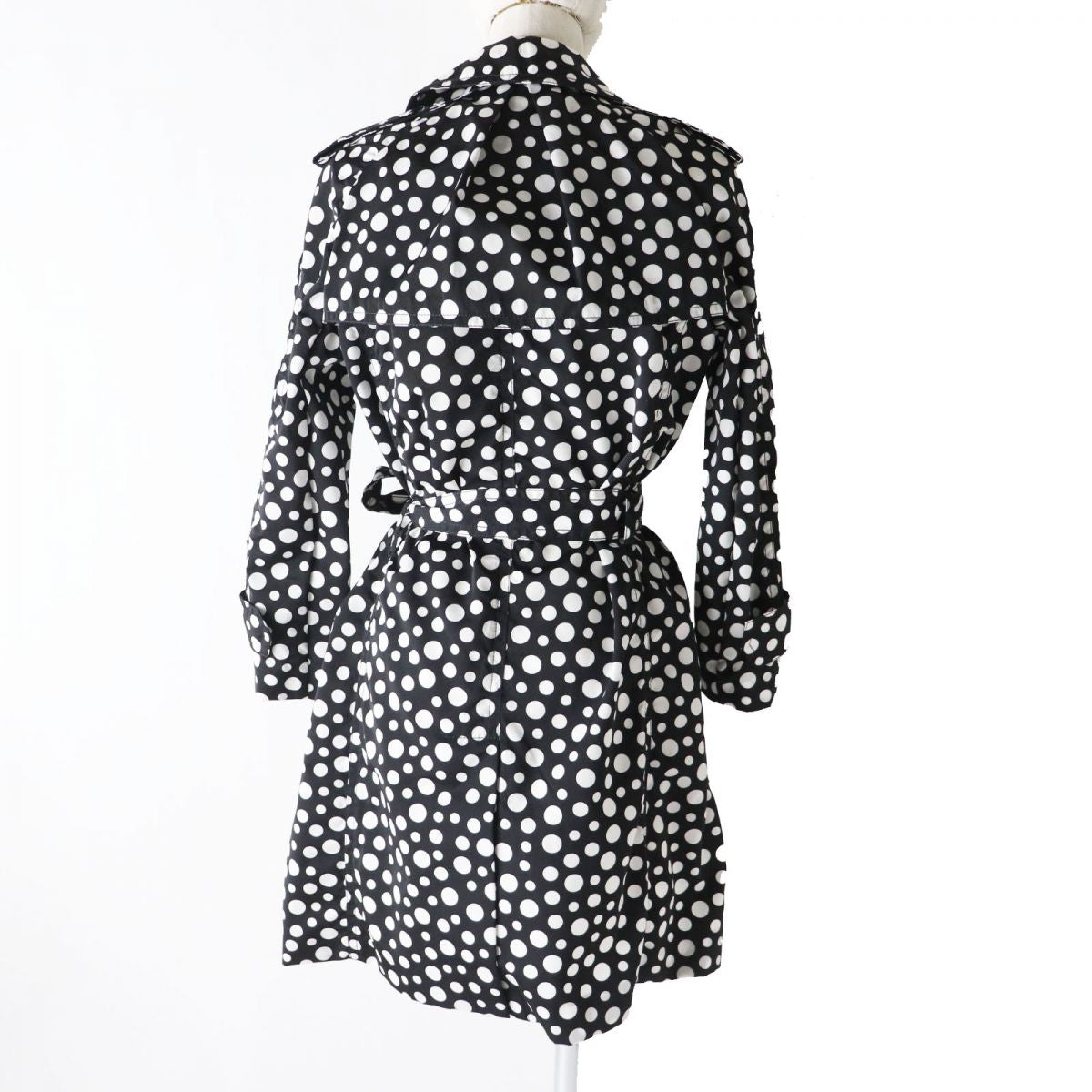 Louis Vuitton Trench Coat Image Reference Black X White (Dot Pattern) Women