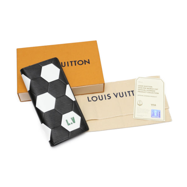 Louis Vuitton Long Wallet Purse M63294 Epi Leather Noir Portefeuille Blaza Epi Russia 2018 Fifa
