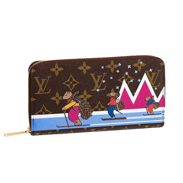 Louis Vuitton Long Wallet Purse M63379 Monogram Canvas Brown Zippy Wallet Monogram Zip Around Long