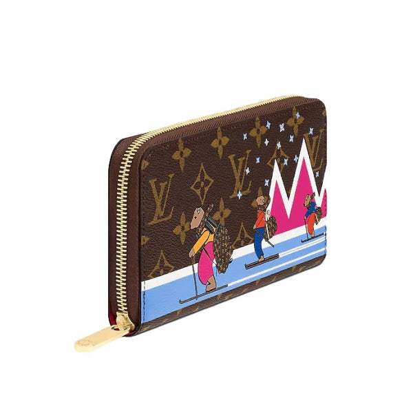 Louis Vuitton Long Wallet Purse M63379 Monogram Canvas Brown Zippy Wallet Monogram Zip Around Long