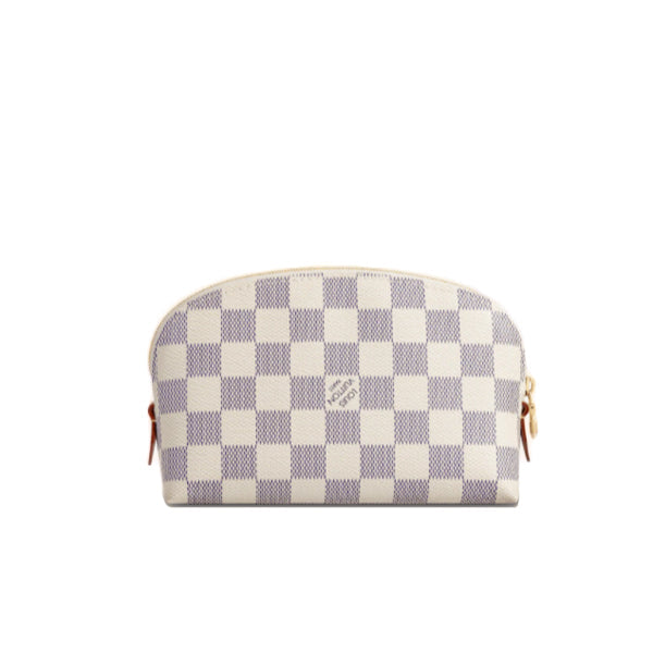 Louis Vuitton Pouch N60024 Damier Azur Canvas, Leather White Pochette Cosmetic Cosmetic Pouch Women