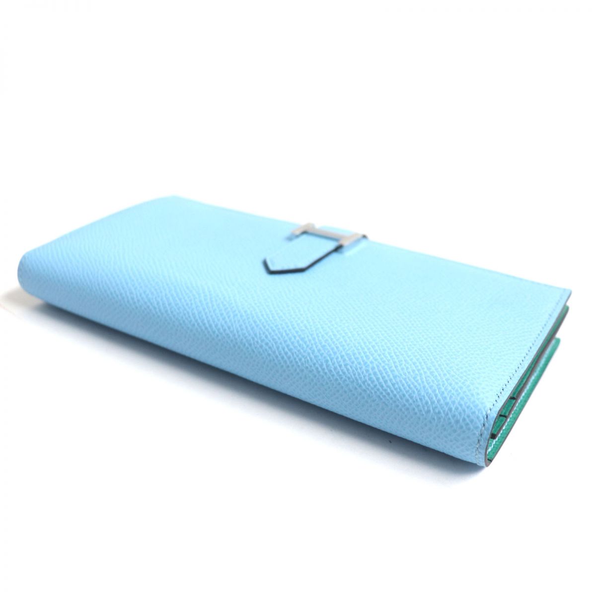 Hermes Long Wallet Purse Mainfepsom Blue Mens
