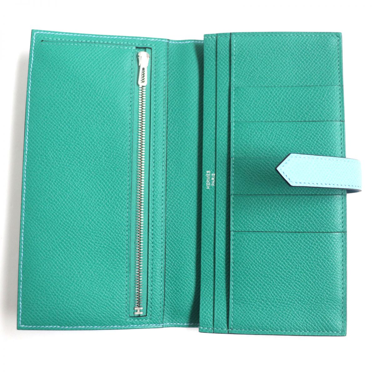 Hermes Long Wallet Purse Mainfepsom Blue Mens
