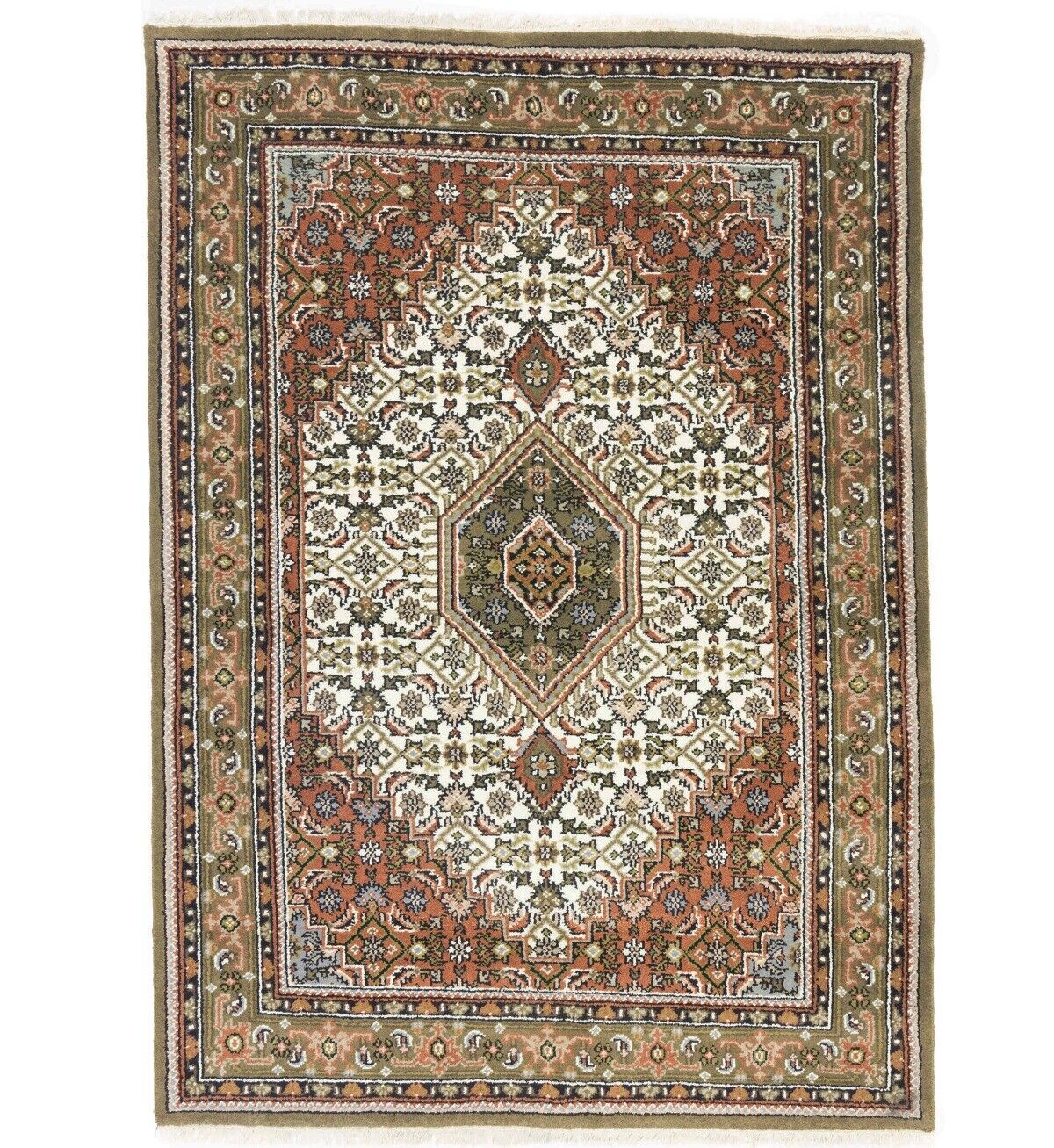 Indo-Bidjar Oriental Rug Floral Tribal Carpet